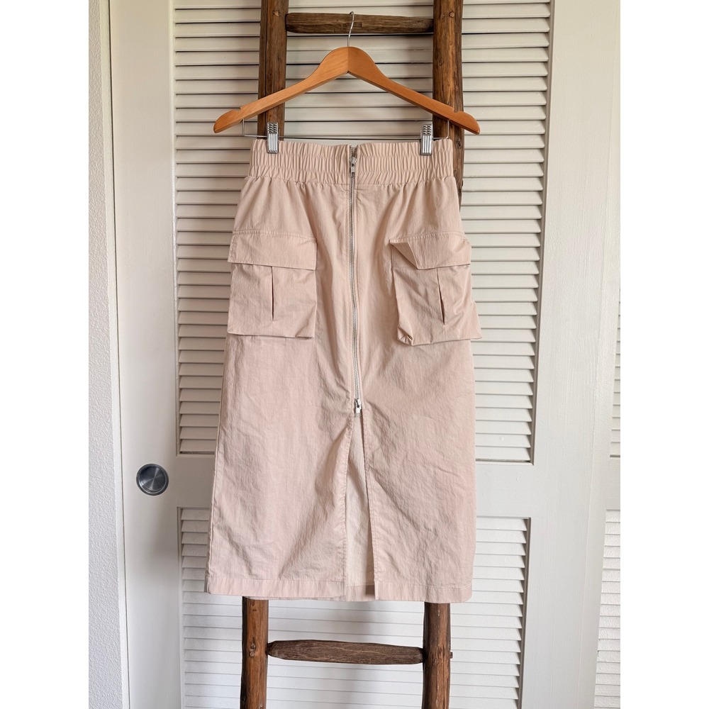Abercrombie & Fitch Tan Zip Front Cargo Utility‎ Midi Skirt Beige XS